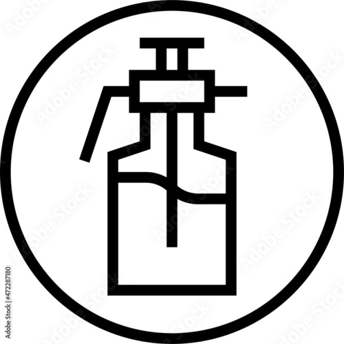 Pesticides free label line icon, vector illustration