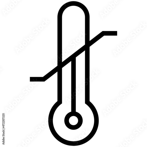Temperature limitation label line icon, vector illustration