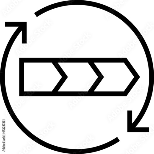 Responsible value chain label line icon, vector illustration