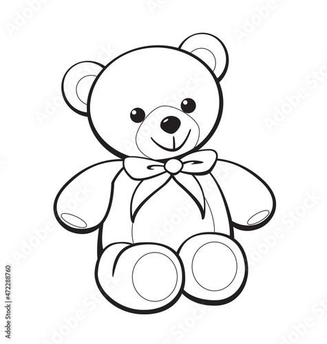 cute cartoon teddy bear coloring book image