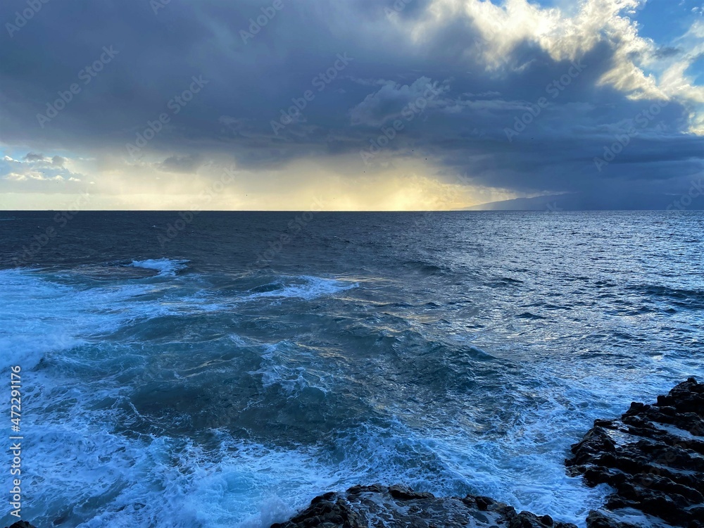 Sunset at the Canary islands in the Atlantic ocean. Sunset at the Canary islands in the Atlantic ocean.