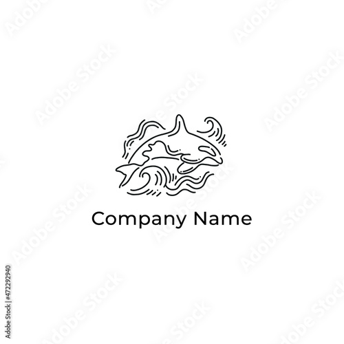Wallpaper Mural logo line art dolphin for company Torontodigital.ca