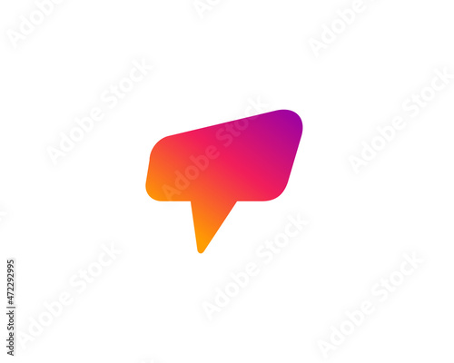 Letter T with speech bubble logo icon design template elements