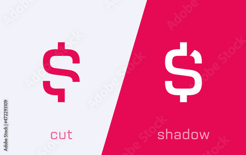 Set of Dollar sign $ currensy symbol minimal logo icon design template elements