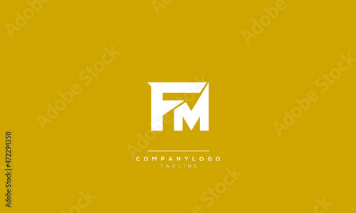 Alphabet letters Initials Monogram logo FM, FM INITIAL, FM letter
