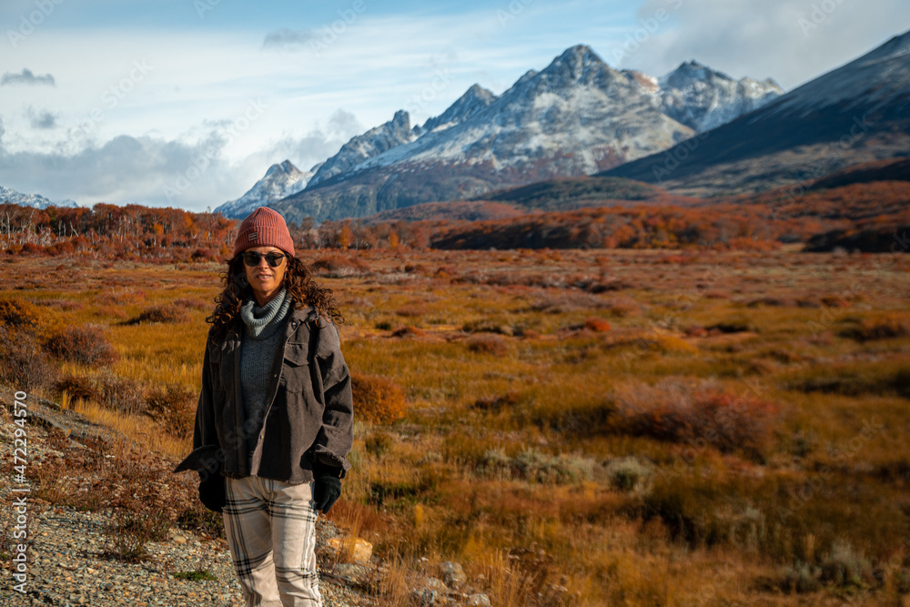 Woman in the mountains