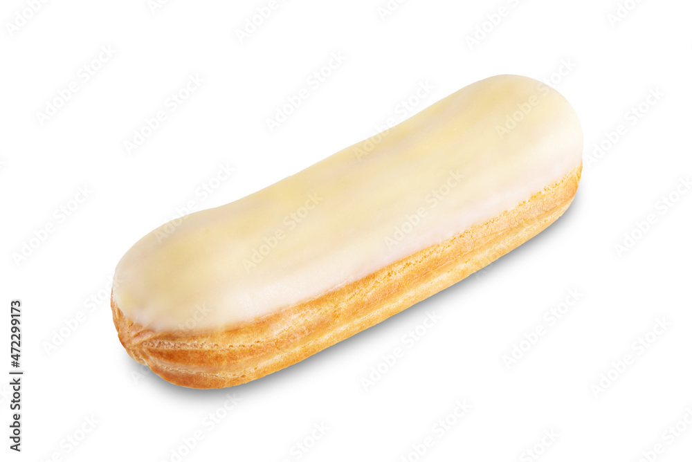 Vanilla eclairs on a white isolated background Vanilla eclairs on a white isolated background