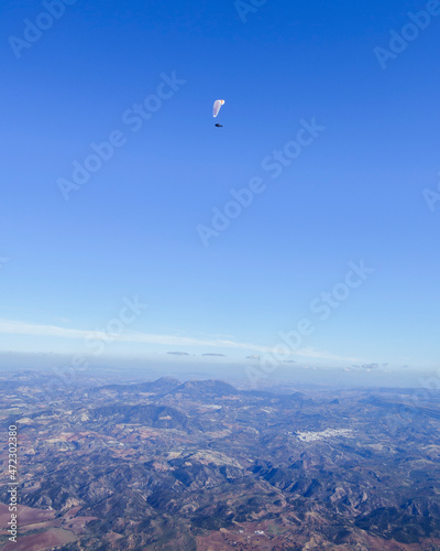 Paragliding over Algodonales, Andalusia in Spain