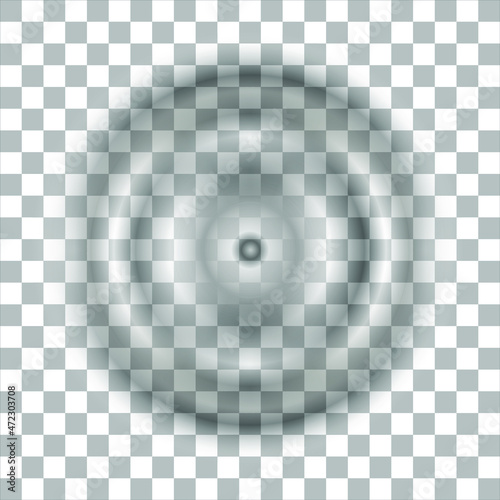 Gravity water waves motion produced by droplet. Realistic splash water waves surface isolated on transparent background. Vector illustration. Eps 10.
