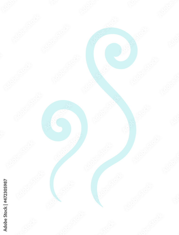 Abstract blue smoke element. Hand drawn, sketch style, blue color. Outline vector illustration isolated on white background. Abstract blue smoke element. Hand drawn, sketch style, blue color. Outline vector illustration isolated on white background.