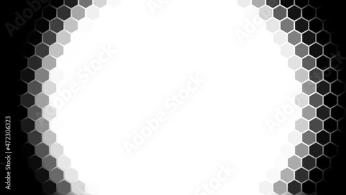 4 black and white mask for transitions based on a hexagonal grid. Bright and dynamic transition for videos and photos. Looped