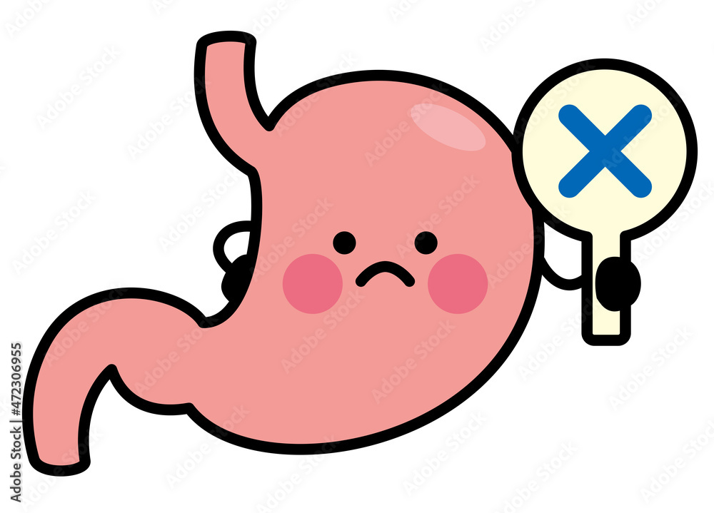 Obraz premium 胃 キャラクター バツ
