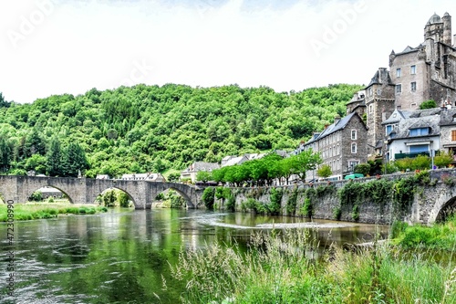 Estaing on the River Lot is counted as Les Plus Beaux Villages de France. The Gothic bridge from the early sixteenth century and the Chateau d'Estaing are the first to stand out. 