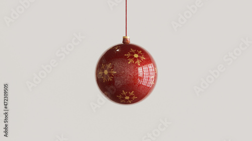 red christmas ball isolate on background