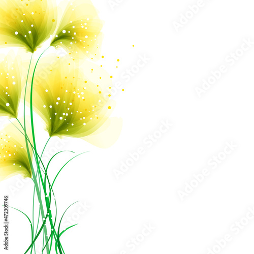 vector background with yellow flowers