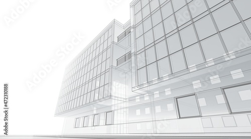 architecture building 3d illustration