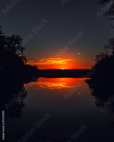 Beautiful Sunset Over Lake