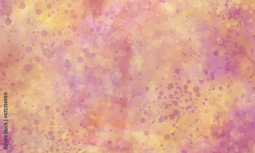 Watercolor background in pink, yellow and purple tones. Copy space, horizontal banner.