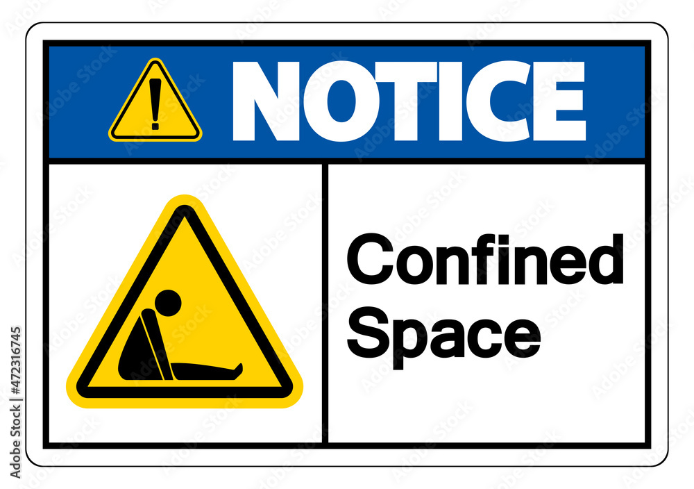 Caution Confined Space Symbol Sign Isolated On White Background Caution Confined Space Symbol Sign Isolated On White Background