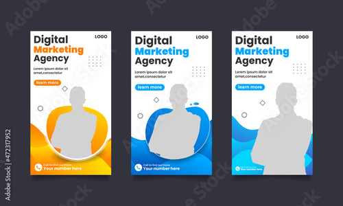 Digital creative business marketing social media banner or Instagram story Template