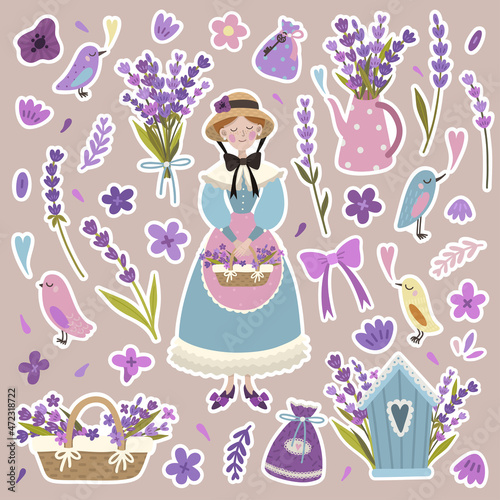 Lavender sticker set