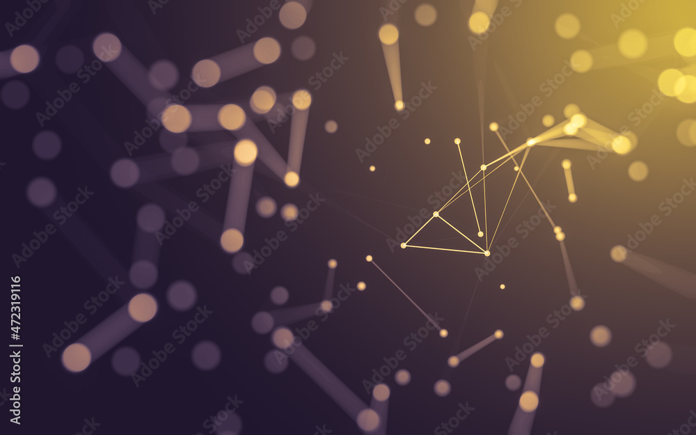 Abstract background. Molecules technology with polygonal shapes, connecting dots and lines. Connection structure. Big data visualization. Abstract background. Molecules technology with polygonal shapes, connecting dots and lines. Connection structure. Big data visualization.