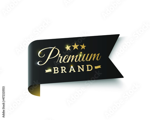 Vector banner With Golden Text Premium Brand label