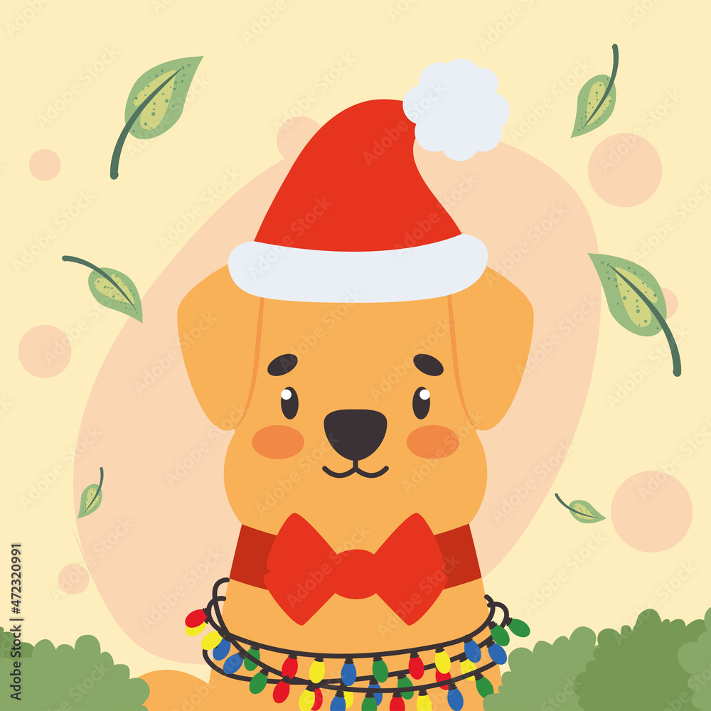 Naklejka premium christmas doggy poster