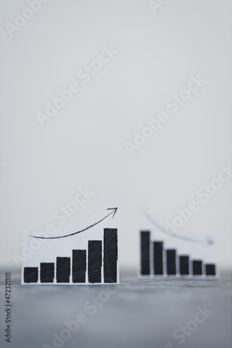 Slika na platnu financial markets or money and investments, charts showing upward and downward t