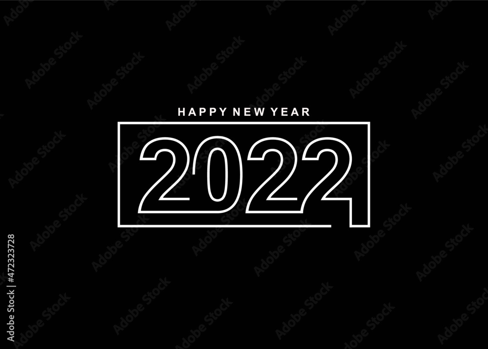 Fototapeta premium happy new year 2022 text design
