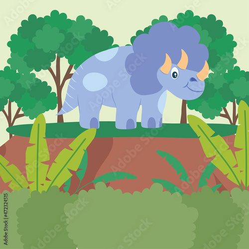 blue triceratop poster