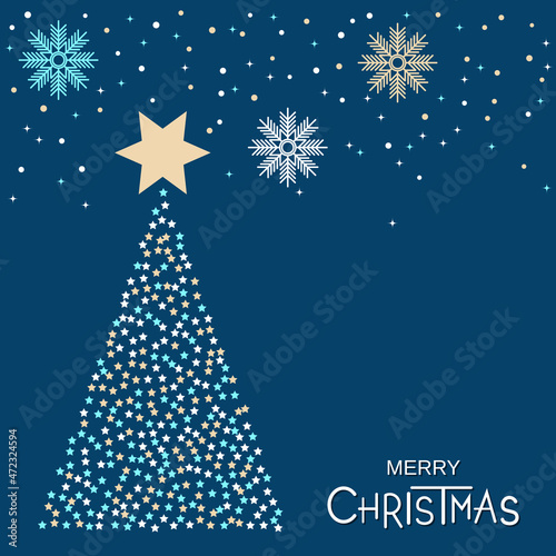 Christmas and New Year flat design style vector illustration
