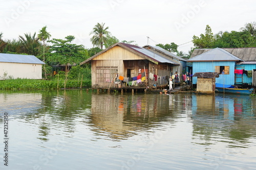 Residents' houses on the banks of the Martapura River Banjarmasin, South Kalimantan, Indonesia