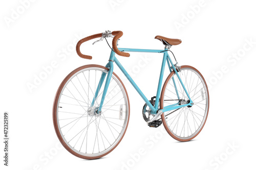 Stylish bicycle on white background