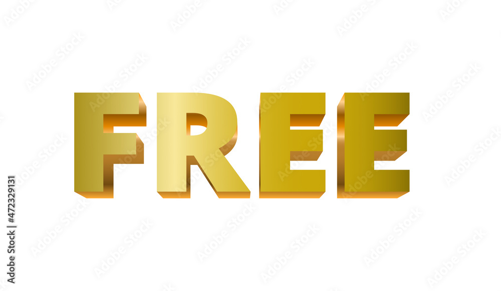 Golden FREE 2.5D text vector. Use for discount sale promotion banner, website, poster, etc. Golden FREE 2.5D text vector. Use for discount sale promotion banner, website, poster, etc.