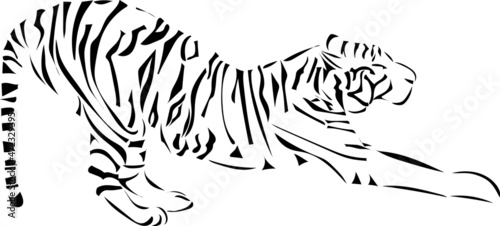 虎のシンプルなシルエット