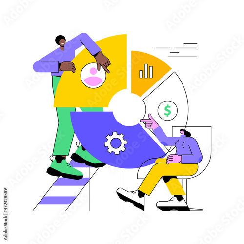 Balanced scorecard abstract concept vector illustration. Performance measurement, enterprise strategic goals, planning and management system, set target and monitor progress abstract metaphor. photo