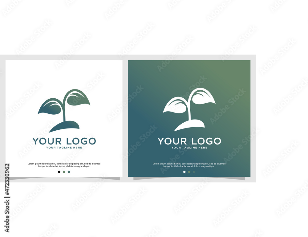 Leaf logo abstract with modern concept Premium Vector part 3