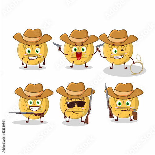 Cool cowboy dalgona candy king cartoon character with a cute hat