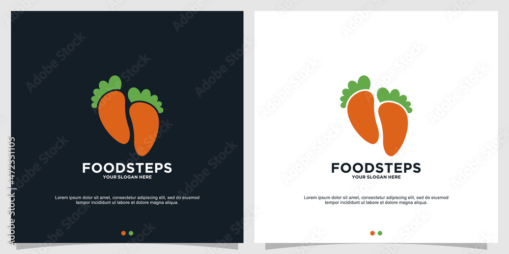 Carrot logo abstract with fresh concept Premium Vector