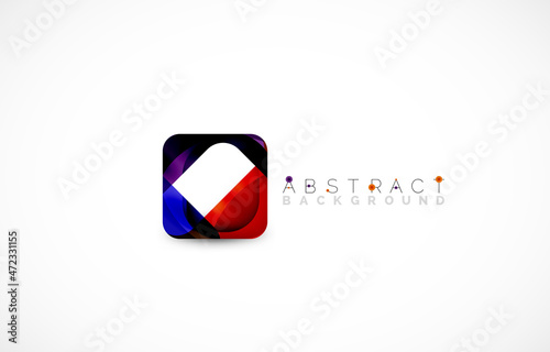 Free Download Minimal background. Abstract square shape with round corners created with wavy forms. Vector Illustration For Wallpaper, Banner, Background, Landing Page - GFXLoad
