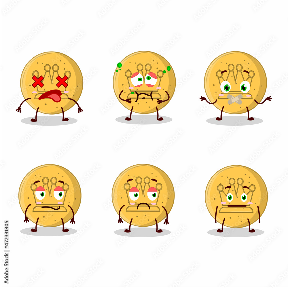 dalgona candy king cartoon character with nope expression dalgona candy king cartoon character with nope expression