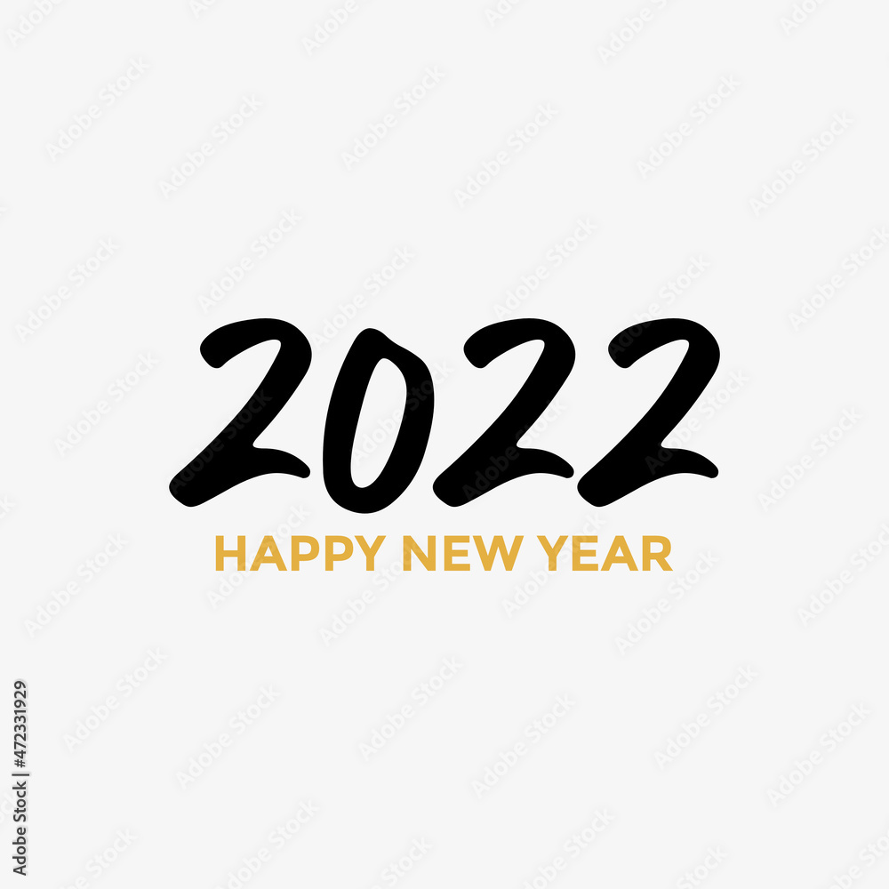 Happy New Year 2021 typographic. Vector logo text design. Black white and gold. Usable for banners greeting cards gifts etc. Happy New Year 2021 typographic. Vector logo text design. Black white and gold. Usable for banners greeting cards gifts etc.
