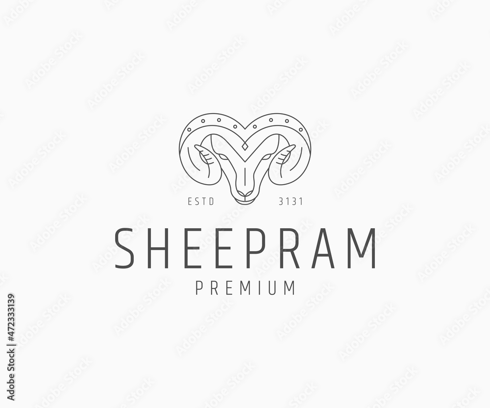 Sheep ram logo icon design template vector Sheep ram logo icon design template vector