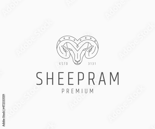 Sheep ram logo icon design template vector