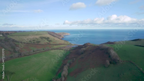 Devon Fields and Farmlands from a drone, Kingswear, Brixham, Devon, England, UK photo