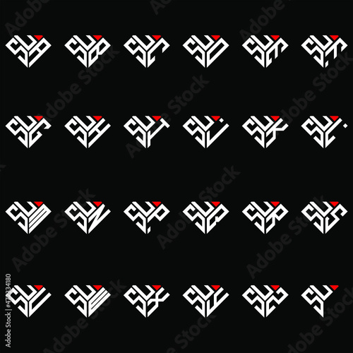 SUA to SUZ letter logo creative design in diamond shape
