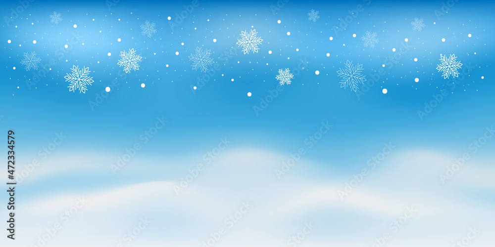 Winter snowy background, banner, vector illustration
Winter snowy background, banner, vector illustration