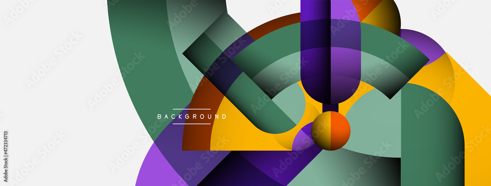 Geometric abstract background. Round shapes, circles, lines composition for wallpaper banner background or landing page Geometric abstract background. Round shapes, circles, lines composition for wallpaper banner background or landing page