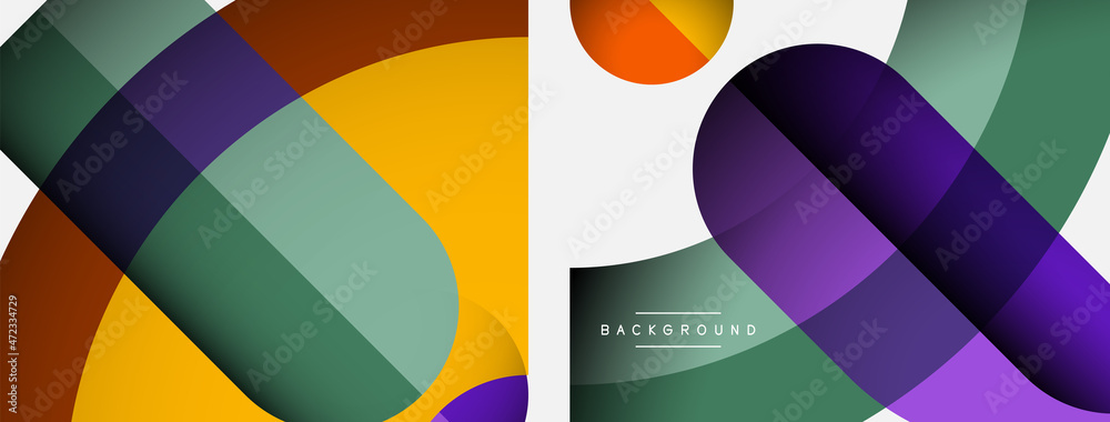 Geometric abstract background. Round shapes, circles, lines composition for wallpaper banner background or landing page Geometric abstract background. Round shapes, circles, lines composition for wallpaper banner background or landing page